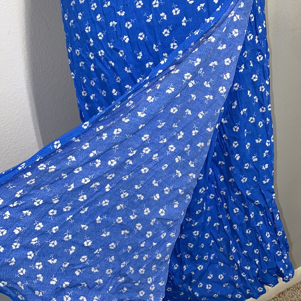 Lulu's | NWT Womens Blue & White Wrap Dress Size Large - Picture 7 of 10